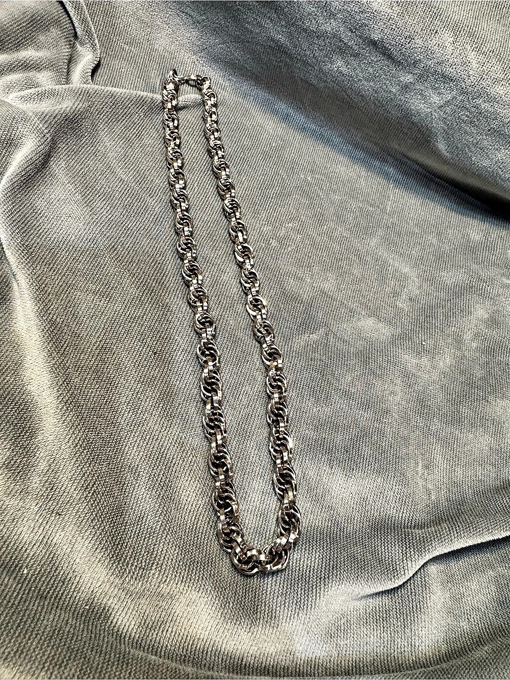 Silver and Gold Tone Link Chain Necklace
